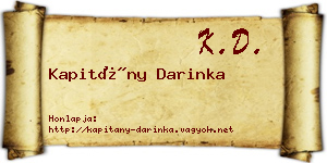 Kapitány Darinka névjegykártya